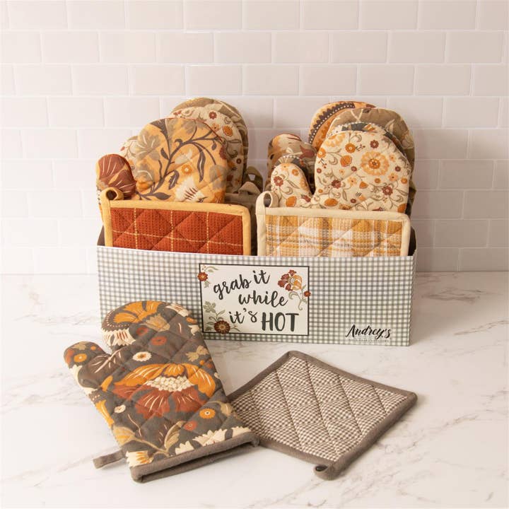 Audrey's Home & Gift - Wholesale Oven Mitt/Pot Holder - Oven Mitts And Pot Holders Bundle - Floral (Pk/16 Ast)