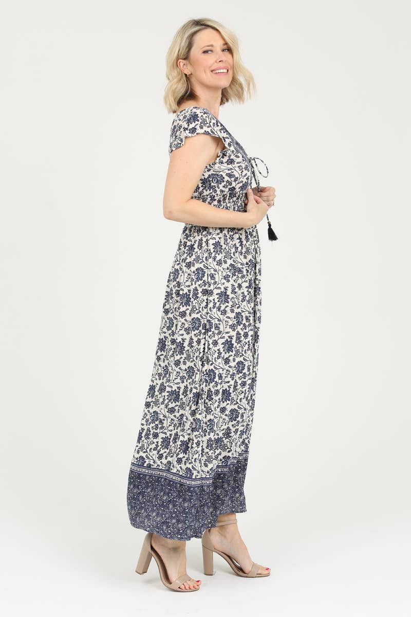 Nostalgia - Wholesale Dress - Women's - N4E93-W918 V NECK MAXI DRESS2