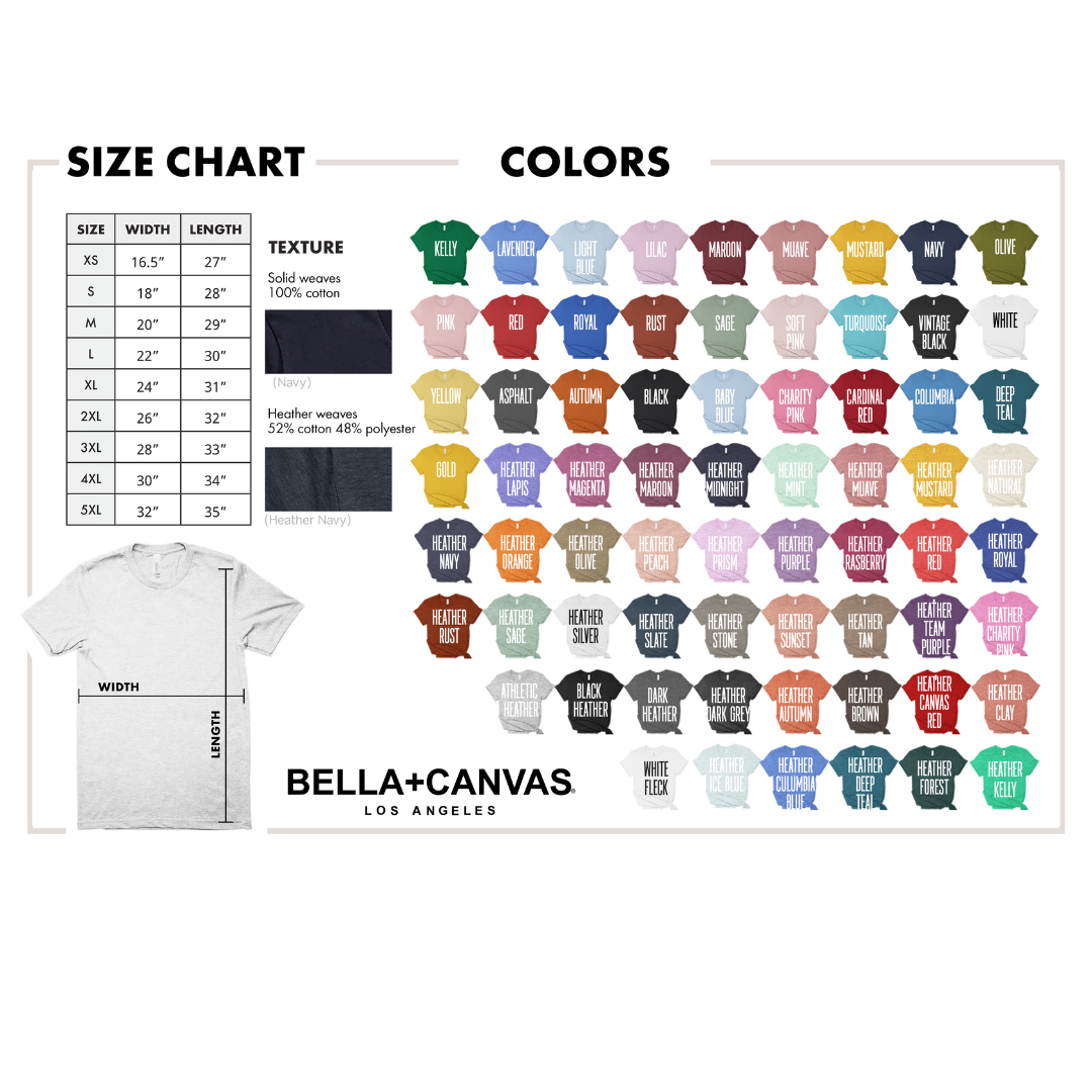 MYES BULK APPAREL - Vente T-shirt – unisexe - T-shirt unisexe en jersey – Bella + Canvas coton doux Airlume18