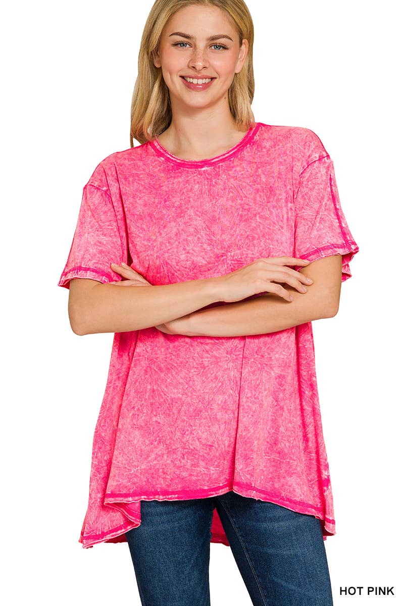 42POPS – wholesale T-shirt – women's – "._ SI-25351 Vintage Washed Short Sleeve Top As shown75