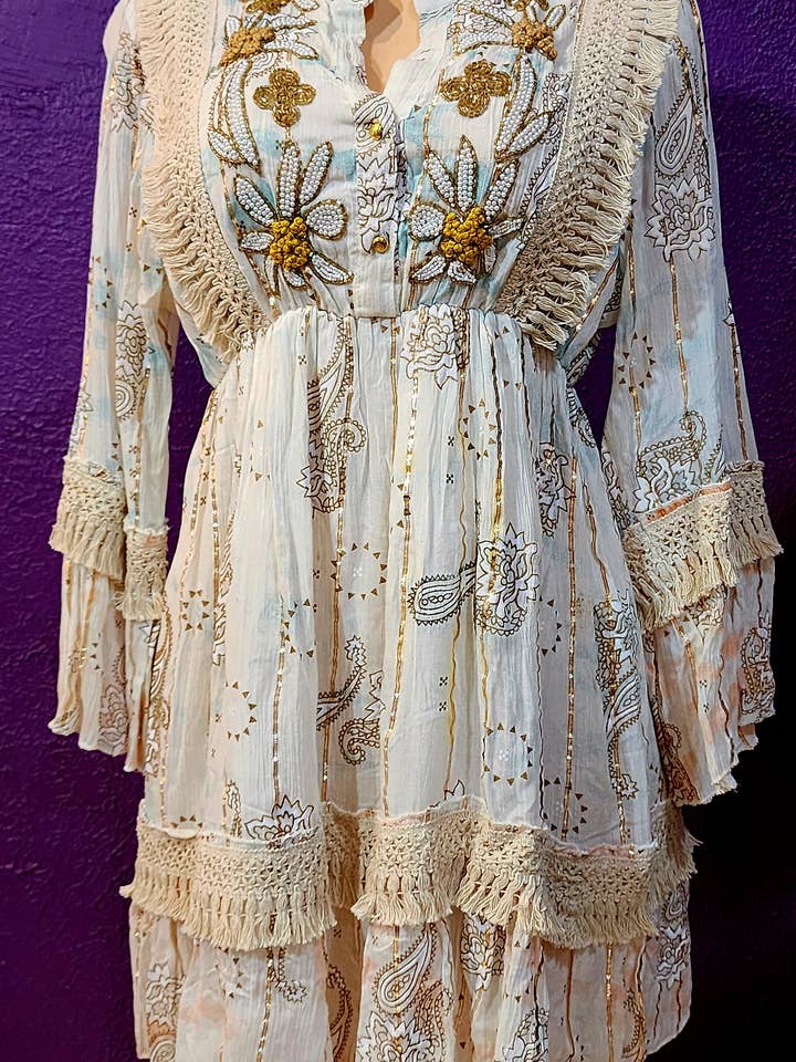 Baladev Boutique - Wholesale Dress - Women's - Crepe cotton short dress