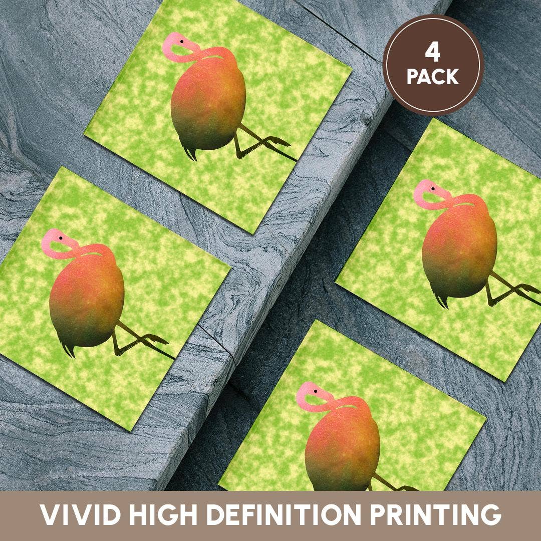 3dRose - Vendita all'ingrosso Sottobicchiere - 3dRose, FLAMANGO - Design Divertente di Fenicottero, Sottobicchiere5