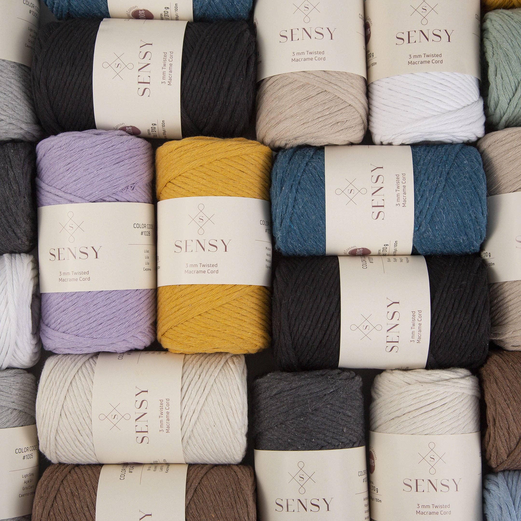 Sensy - Wholesale Yarn - Sensy Premium 3mm - 109 Yards 100% Recycled Cotton Single Strand Macrame Cord30