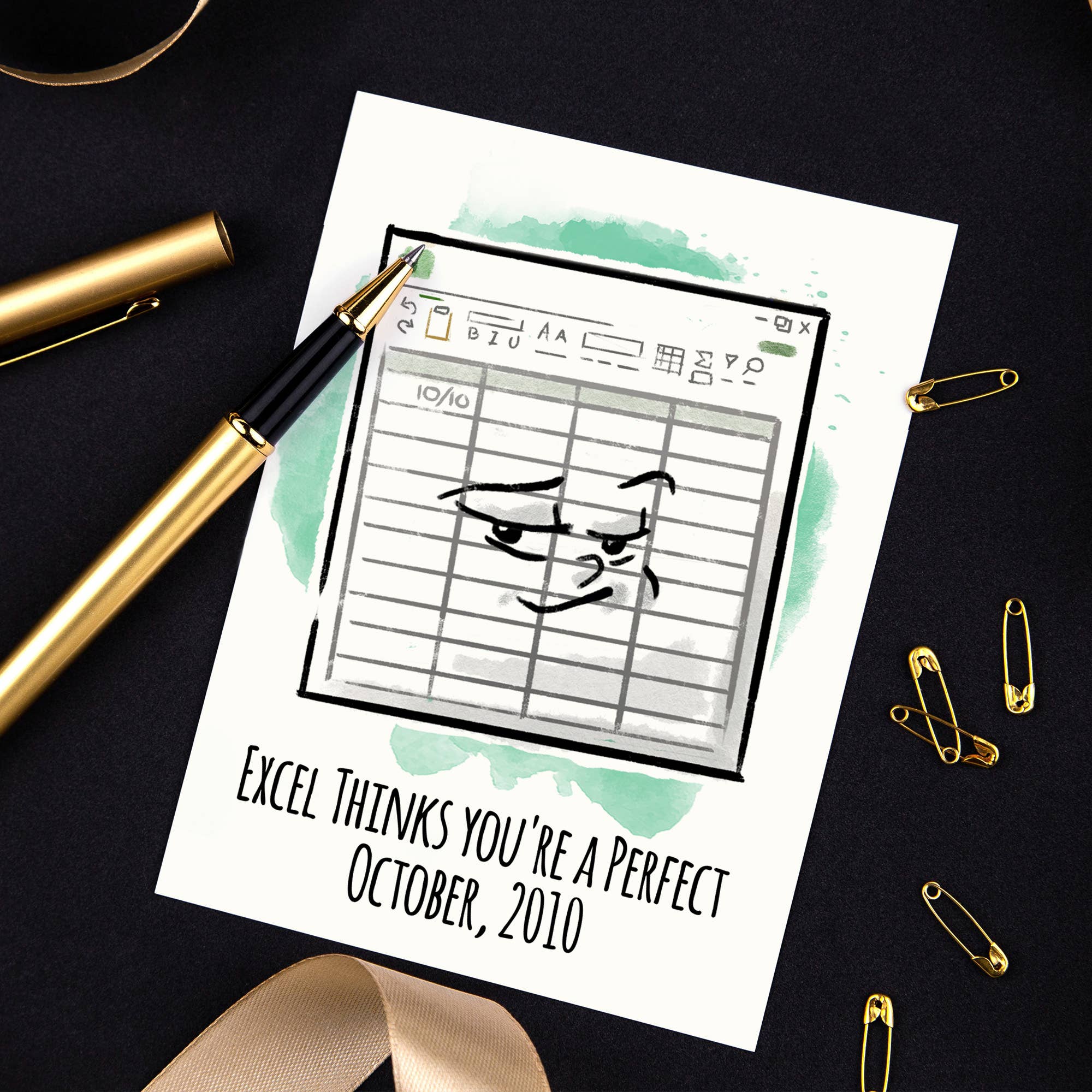 Aaron Millard Illustration - Wholesale Vriendschapskaartje - „Perfect Oct 2010" - Grappige vriendschapskaart voor koppels op kantoor2