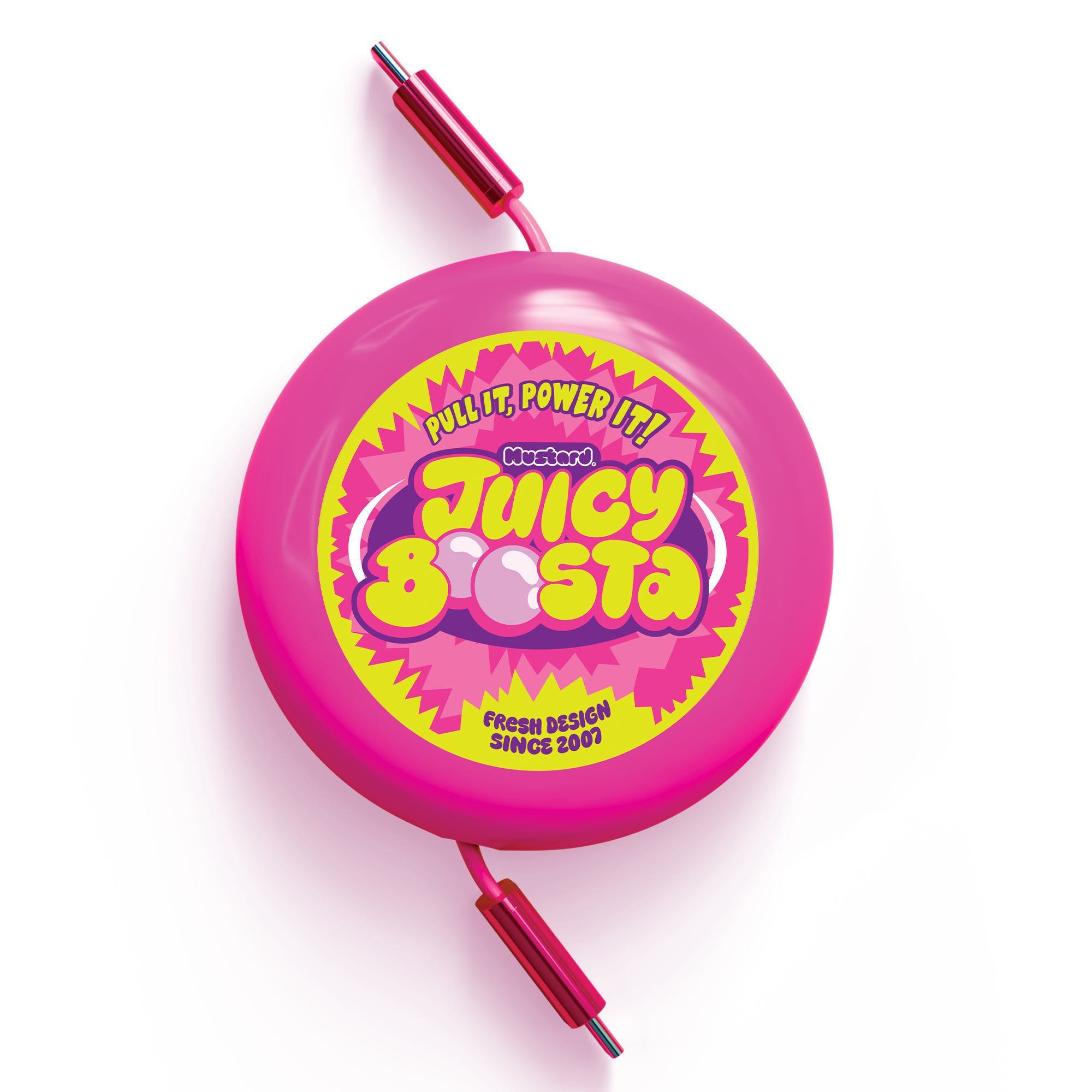 Mustard – wholesale Charging cable – Juicy Boosta - Pink2