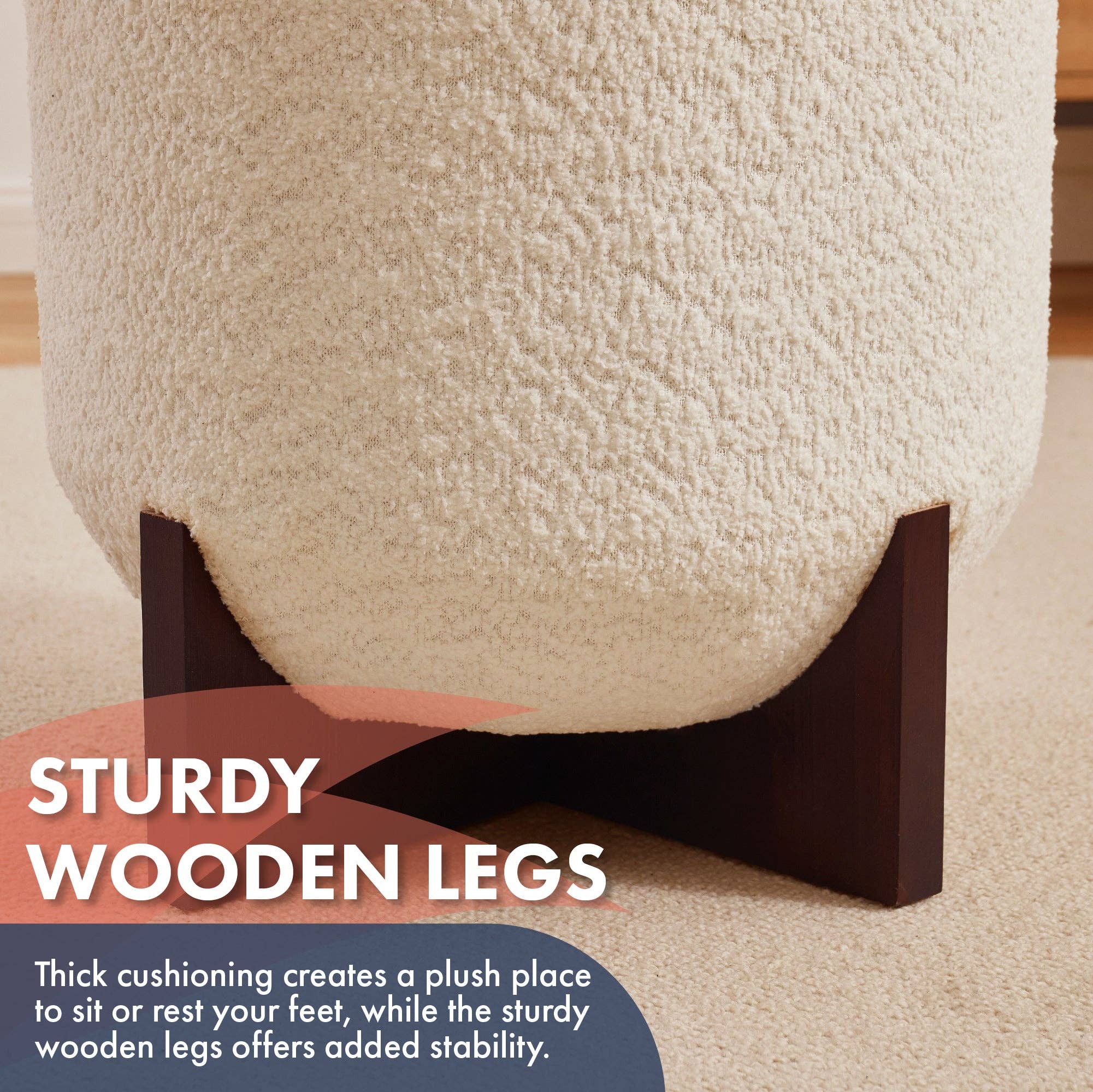 Ornavo Home - Wholesale Ottoman - Bradford Round Boucle Ottoman3