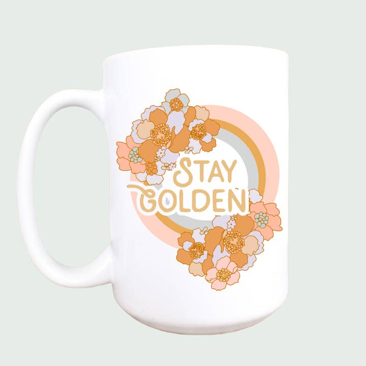 Mug and Mini - Wholesale Coffee Mug - 15oz Stay golden ceramic coffee mug
