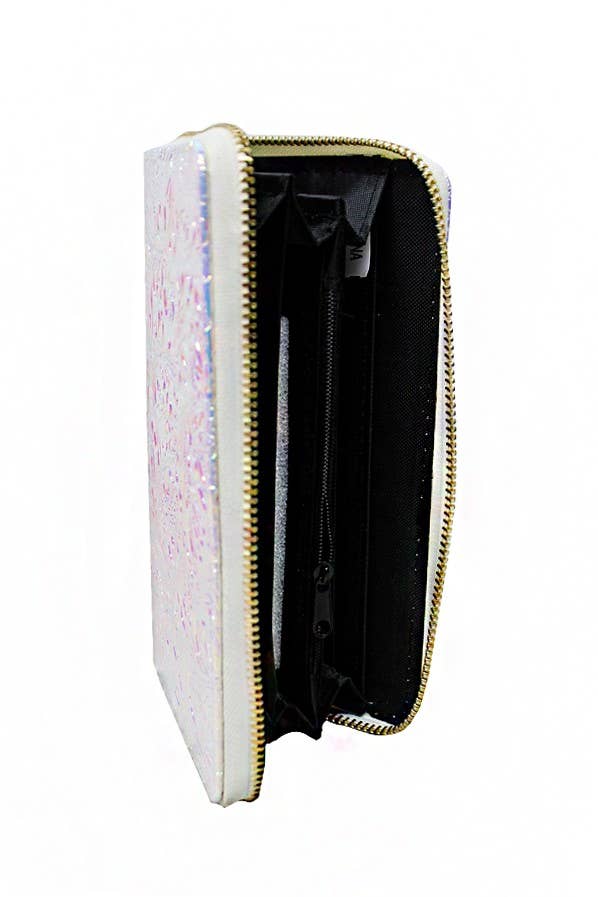 Cap Zone - Wholesale Wallet - Women's - Iridescent Floral Embossed Reflective Wallet2