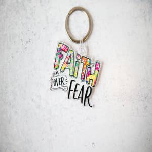 Faith Over Fear Hand Sanitizer Key Chain - 6/pk - Living Grace