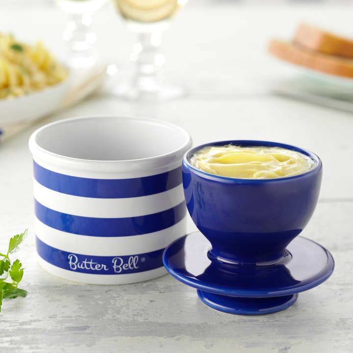 The Original Butter Bell® Crock - Wholesale Butter Dish - The Original Butter Bell® Crock - Nautical Blue Stripes