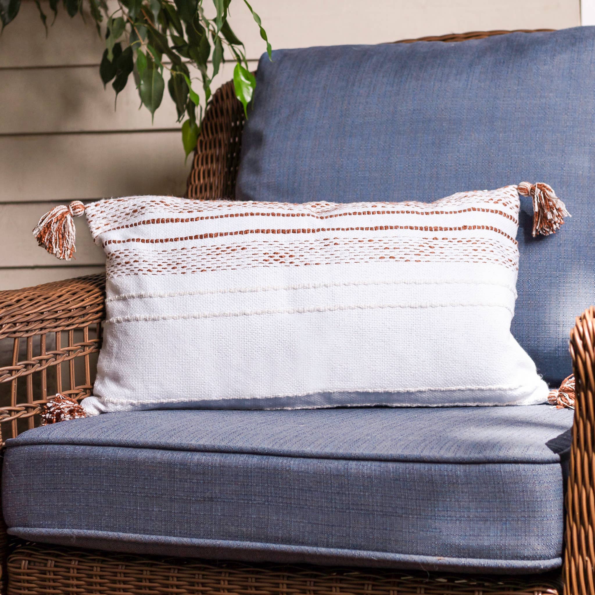 Elsie & Zoey - Wholesale Lumbar Pillow - Tylanne 12X22" Handwoven Striped Indoor/Outdoor Throw Pillow7