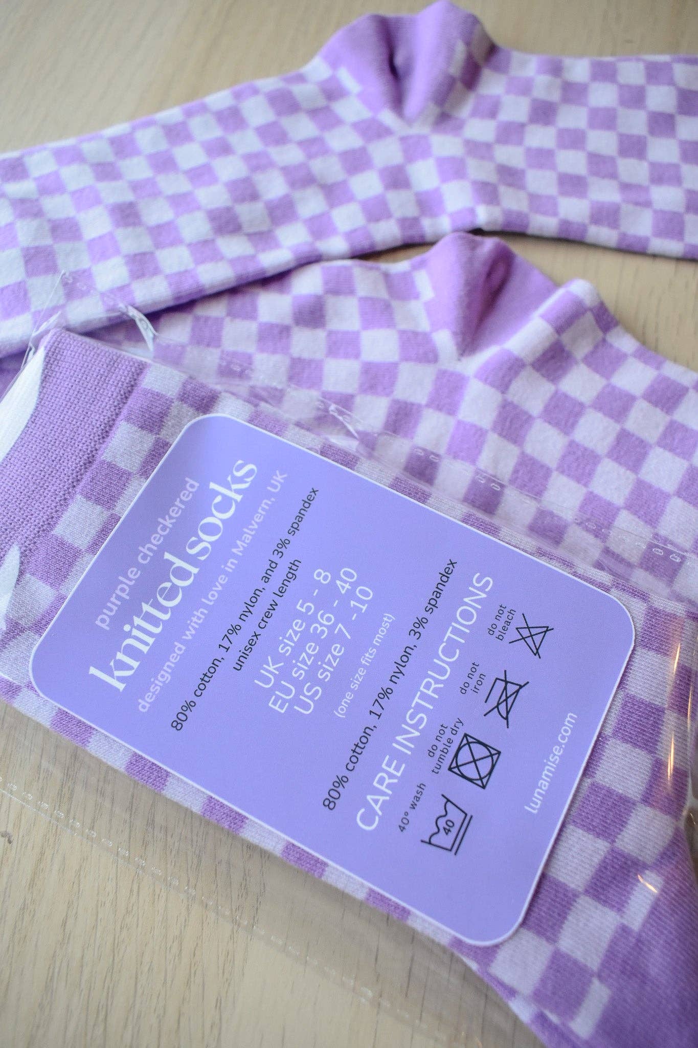 Lunamise - Wholesale Socks - Women's - Purple Checkered3