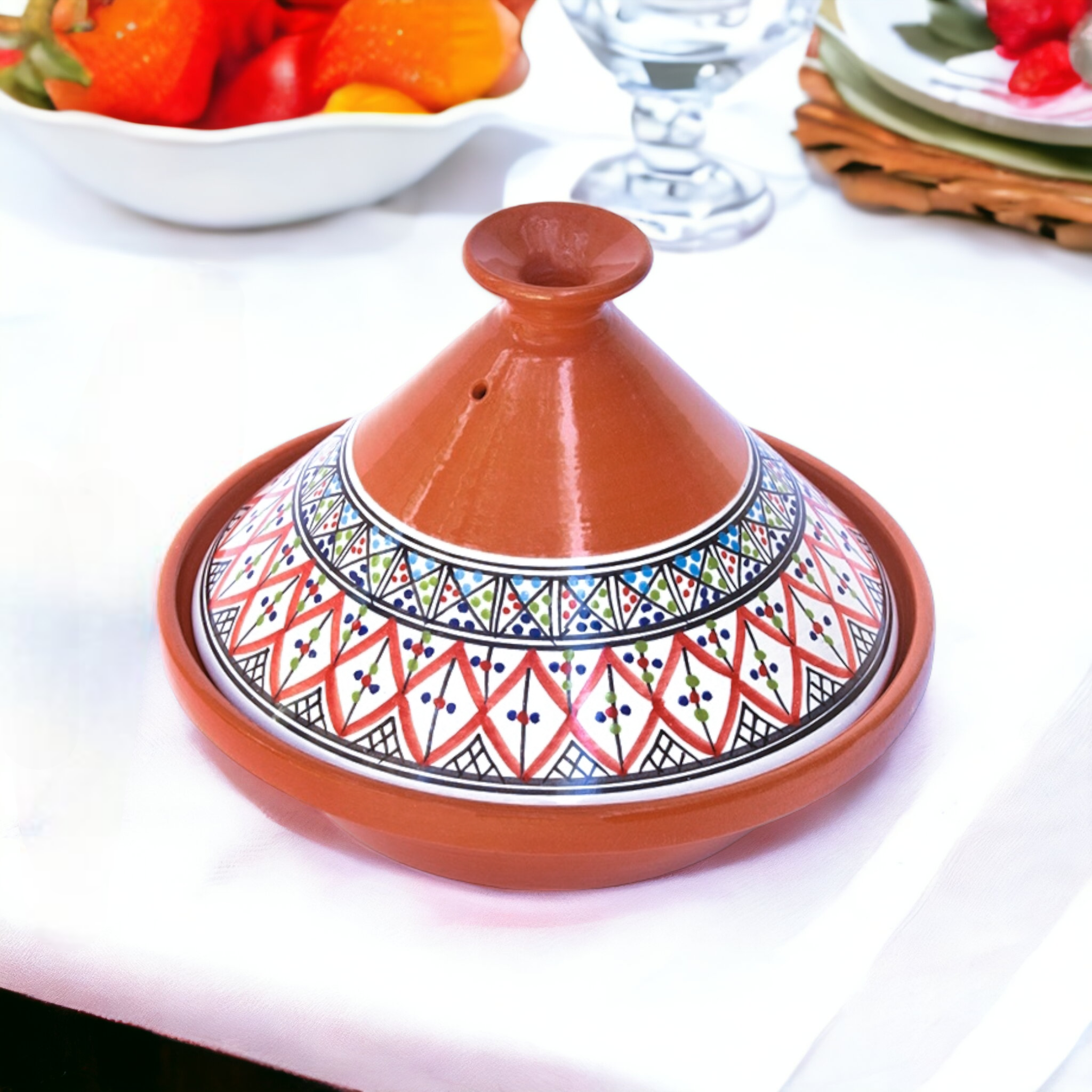 Kamsah - Wholesale Cooking Pot - Bohemian Classic Red Medium Tagine Pot1