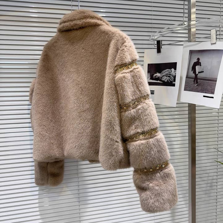 Productseeker - Wholesale Fur/Faux Fur Coat - Women's - CT128 2025 Handcrafted Beaded Sequin Faux Fur Winter Coat11