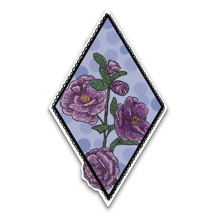Camellias Framed Vinyl Sticker for wholesale by Sweet Humors