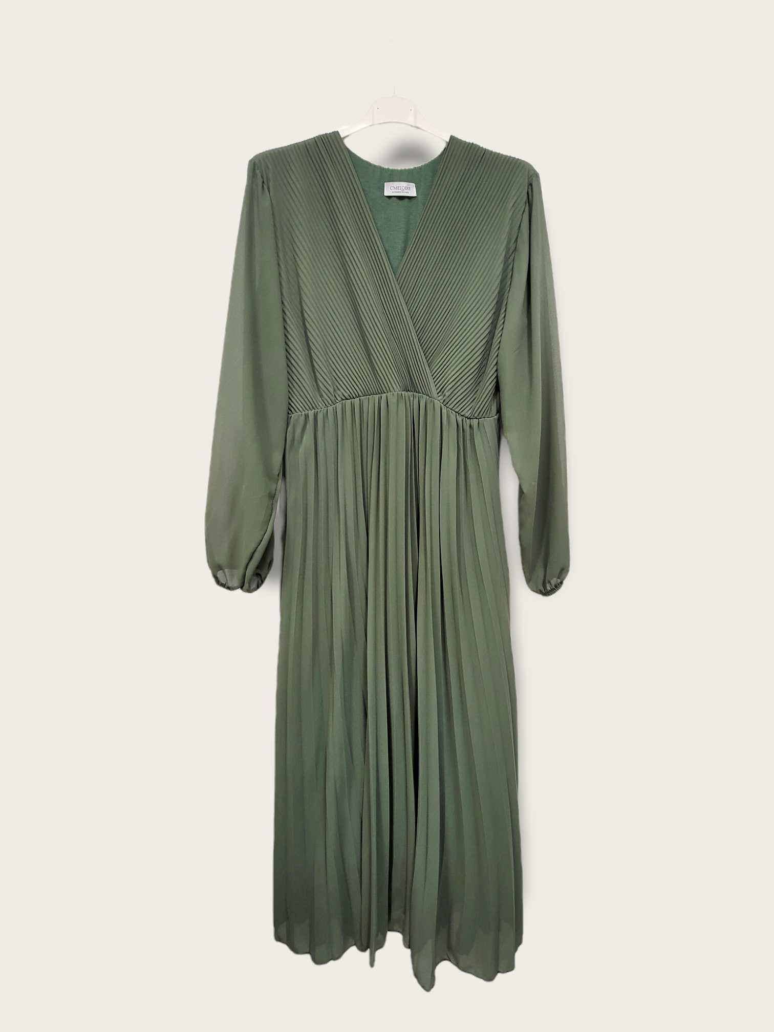 C'MELODIE - Wholesale Dress - Women's - Elegant Long-Sleeve Pleated Dresses in Plus Size0