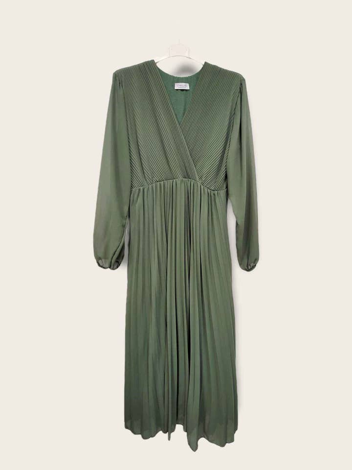 C'MELODIE - Wholesale Dress - Women's - Elegant Long-Sleeve Pleated Dresses in Plus Size