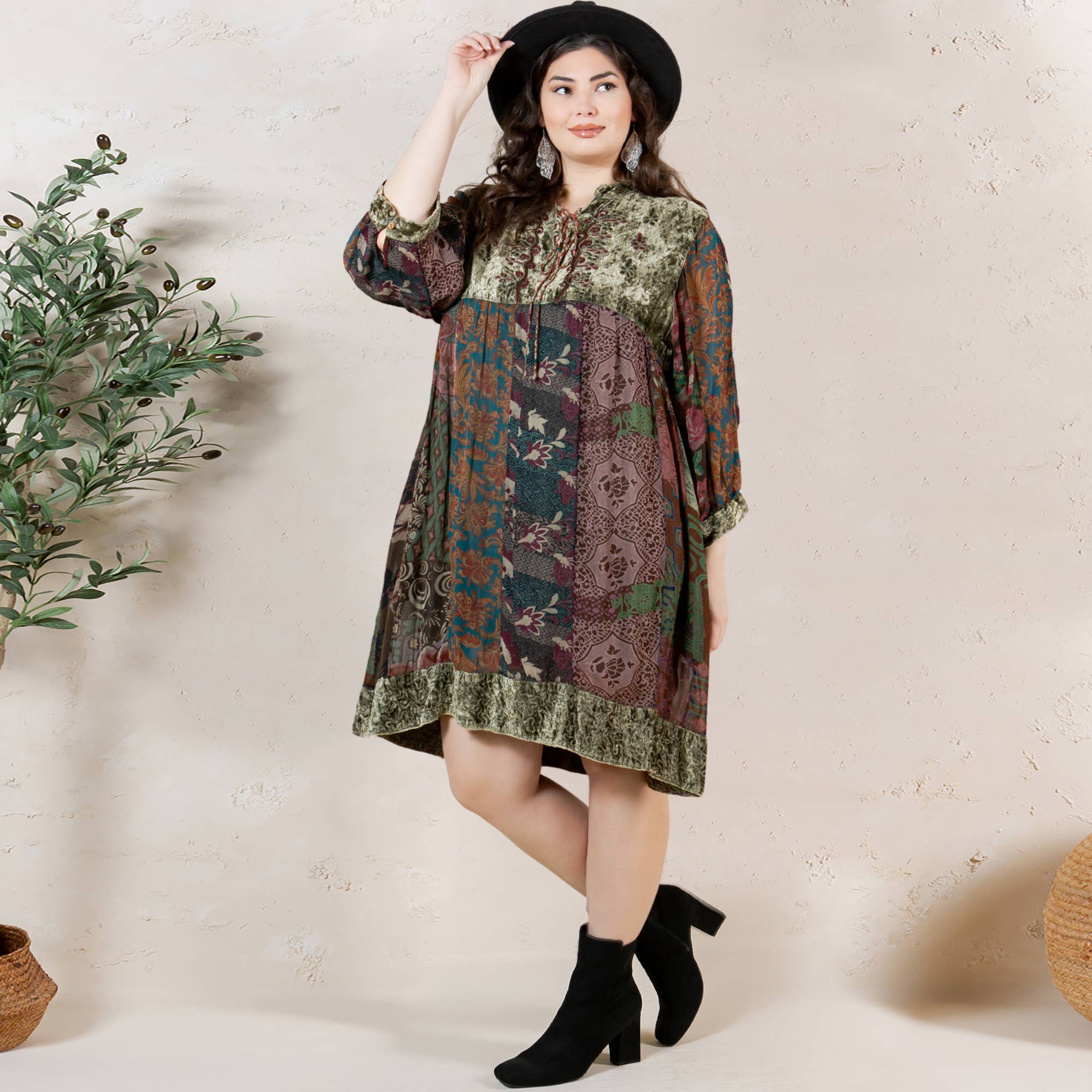 Young Threads - Wholesale Dress - Women's - Chic Bohemian Stone-Washed Babydoll Dress13