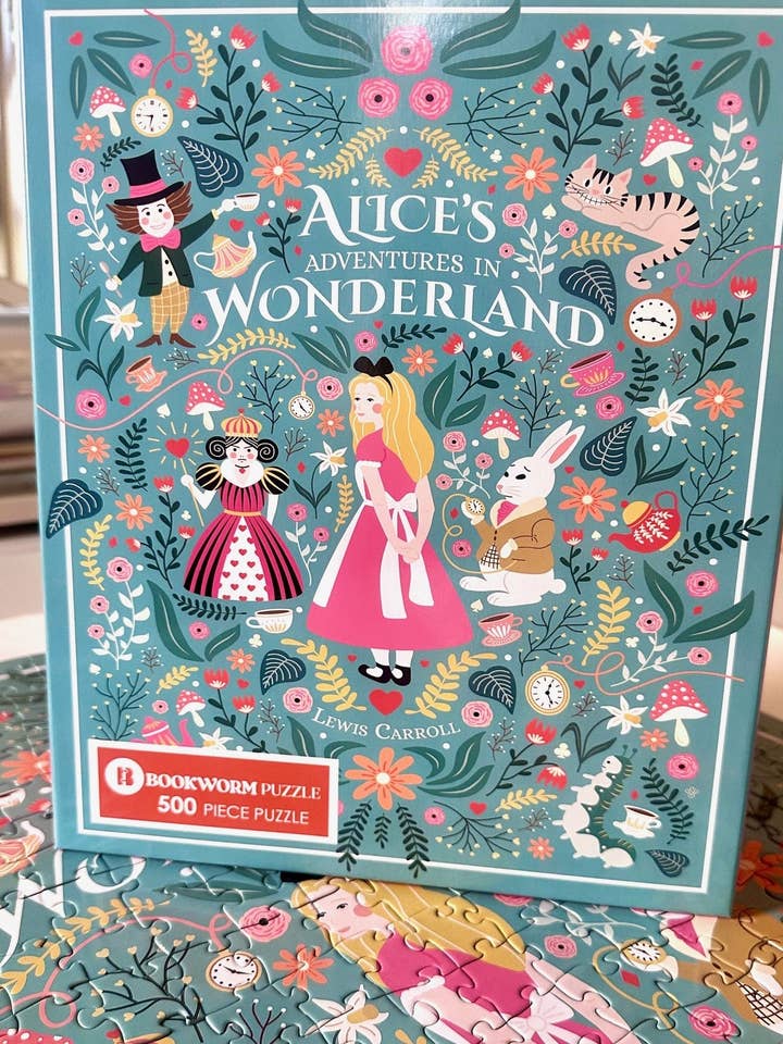 NEW! ALICE'S ADVENTURES IN WONDERLAND - 500 PIECE PUZZLE for wholesale by Bookworm Puzzle