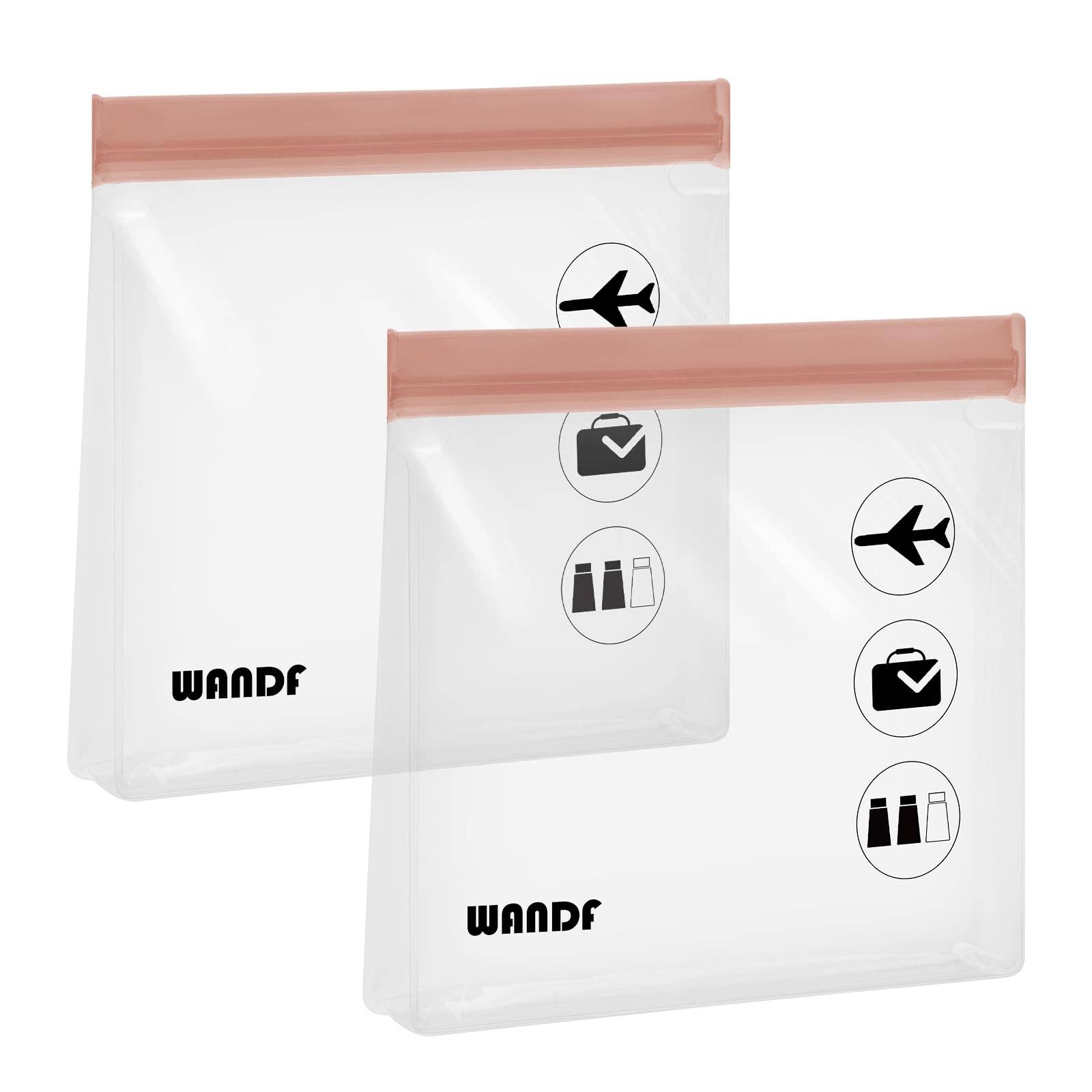 wandf - Vente Trousse de toilette – unisexe - Trousse de toilette de voyage 3-1-1 transparente WANDF approuvée par la TSA1