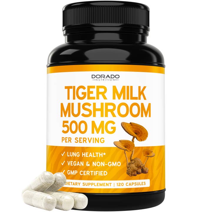 Premium Tiger Milk Mushroom Supplement Lung Support 120 Caps for wholesale by Dorado Nutrition