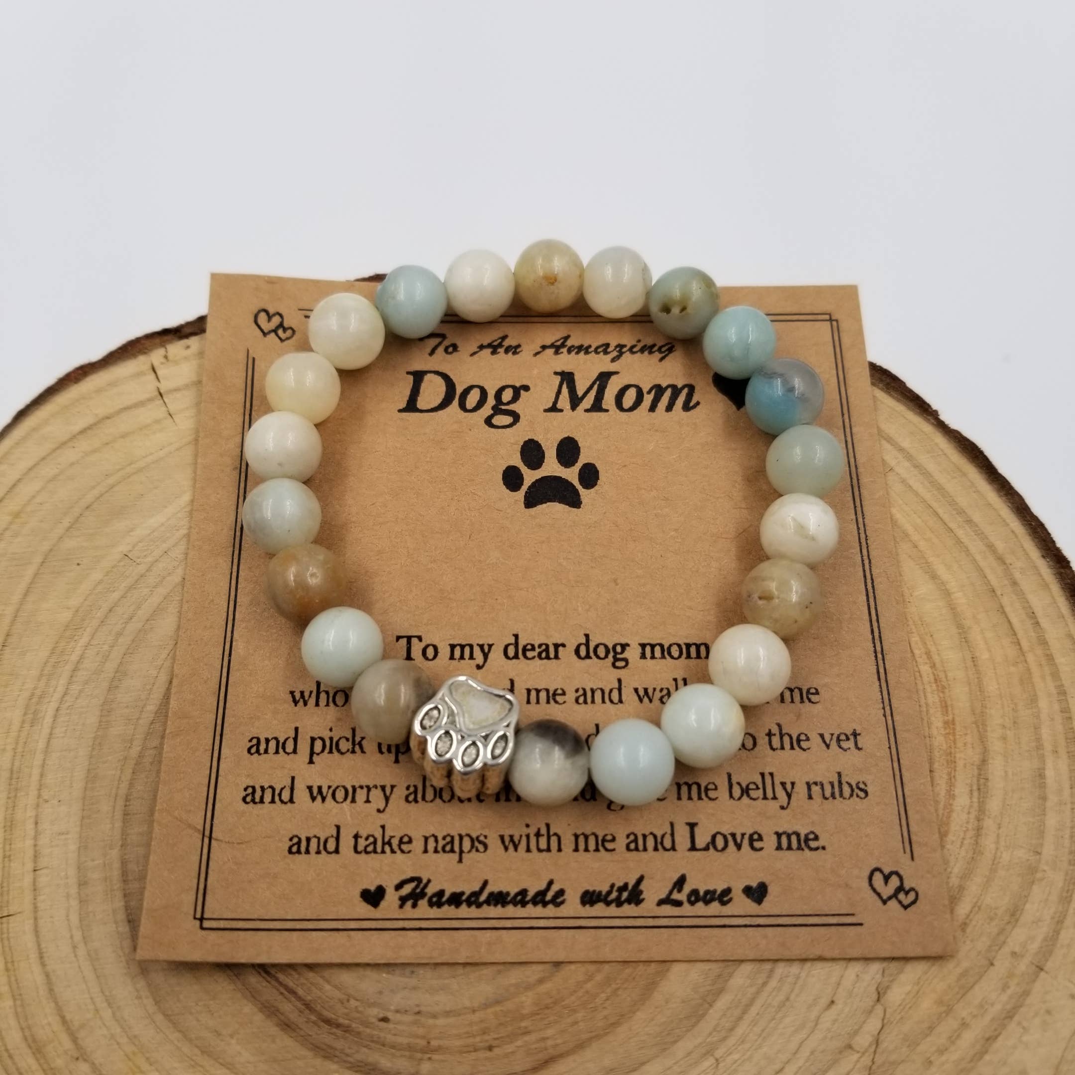 CHAKRA JEWELRY – Engroshandel Perlearmbånd – Naturlig sten-armbånd til hundeelskere med kort0