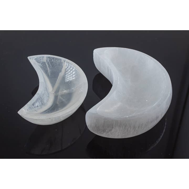 Quasar Gems USA - Wholesale Spiritual Stone/Crystal - Selenite Bowl Moon Shape