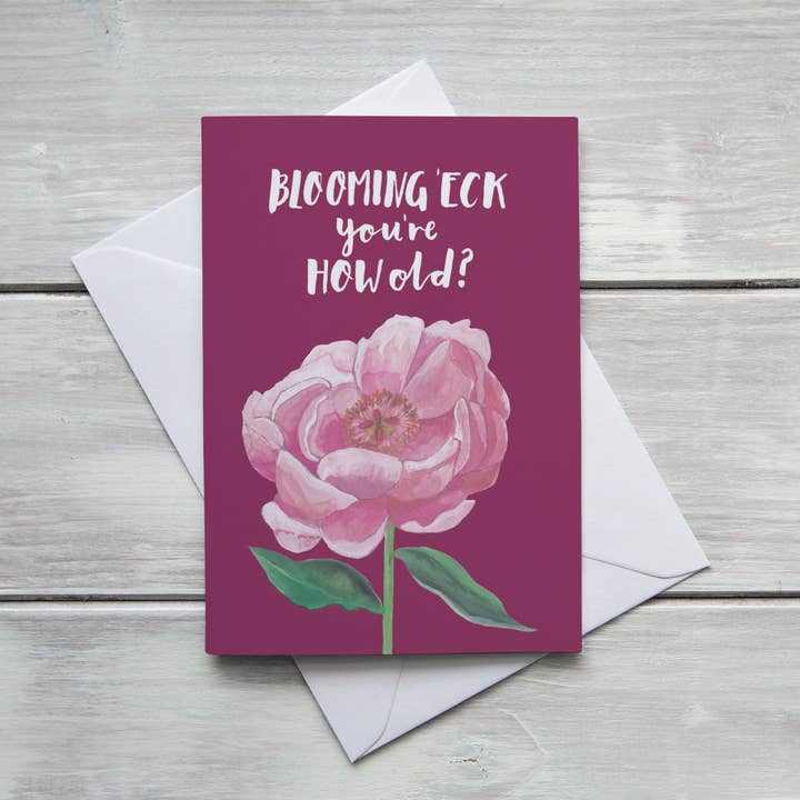 Crabapple Moon – Engroshandel Fødselsdagskort – Blomstrende 'Eck Du er hvor gammel? Blomst Pun Fødselsdag Card