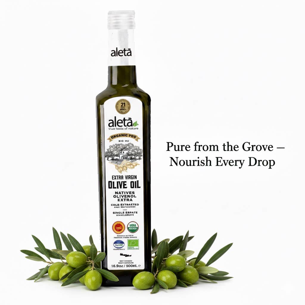 ALETA FARMS - Wholesale Olive Oil - Organic Single Estate, Extra Virgin Greek Olive Oil, 17 oz.9