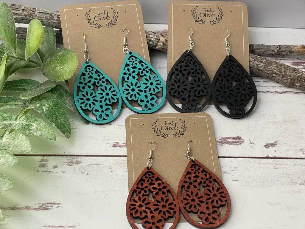 Truly Olive - Wholesale Dangle Earrings - Geometric Wood Jewelry3