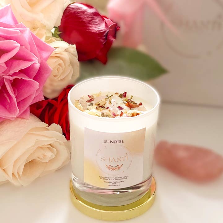 Sunrise - Luxury Aromatherapy Soy Wax Candle for wholesale by Shanti Organics