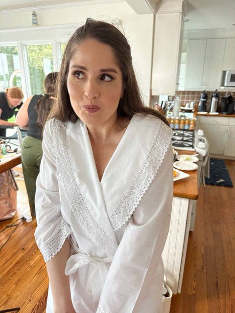 Jacaranda Living – wholesale Robe – Women's – Bathrobe - White Cotton, Long Sleeve6