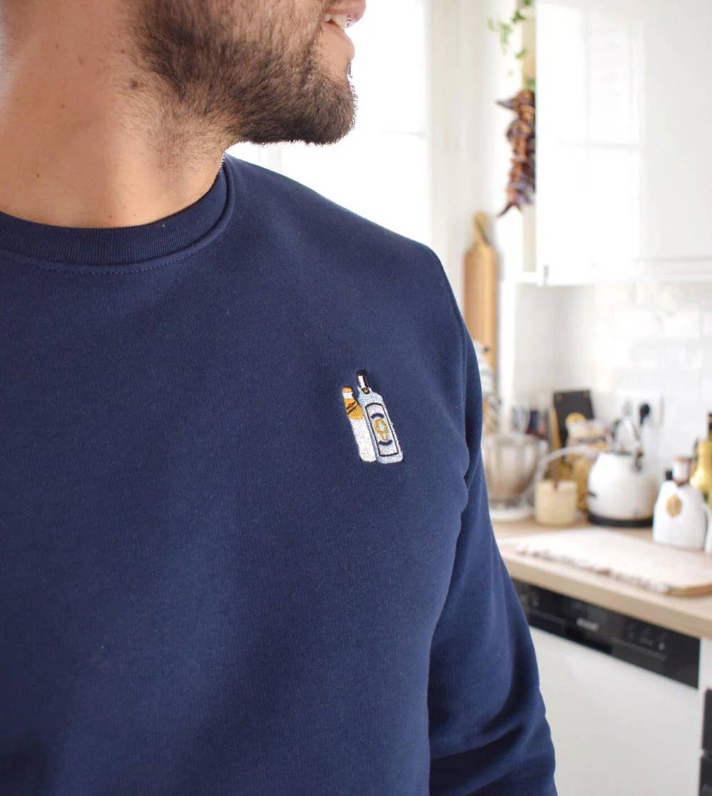 Blue Embroidered sweatshirt - Bombay Tonic for wholesale on Faire