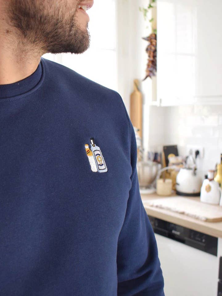 Blue Embroidered sweatshirt - Bombay Tonic for wholesale on Faire0