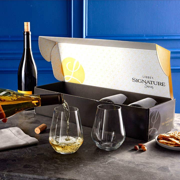 Libbey - Wholesale Wine Glass - Libbey Greenwich Stemless Wine Gift Set of 4, 18oz