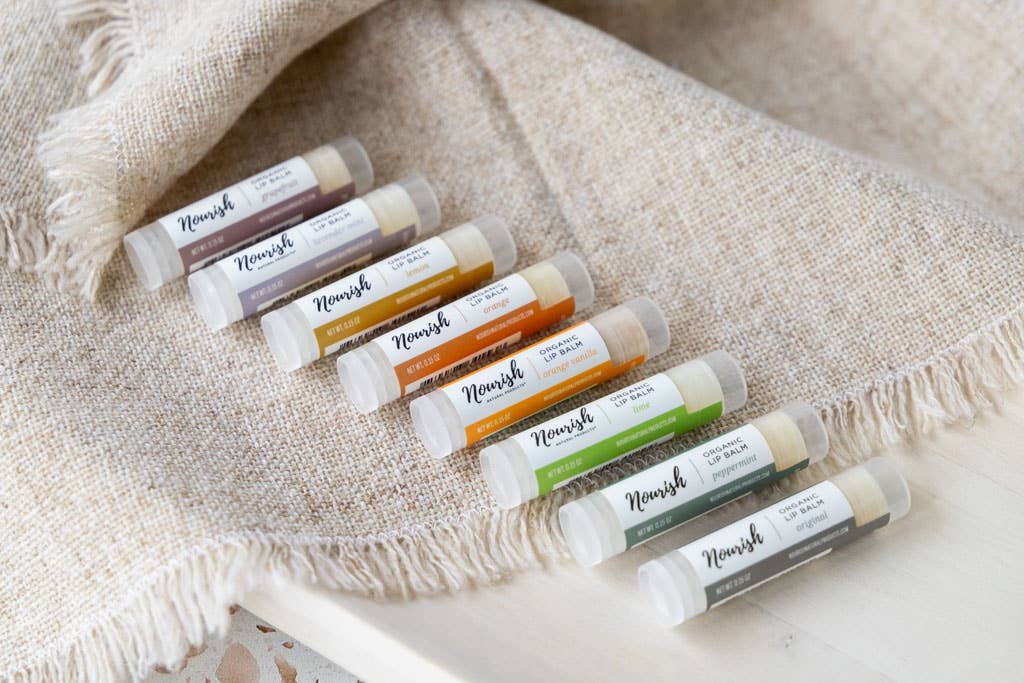 Nourish Natural Products - Wholesale Lip Balm - Organic Lip Balm in 8 delightfully smooth flavors1