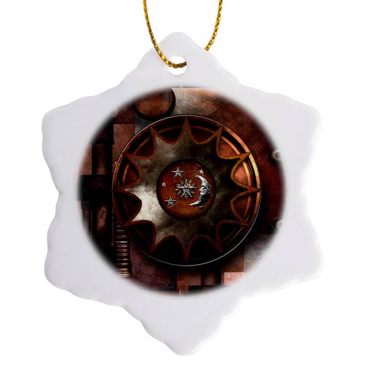 3dRose - Wholesale Ornament - 3dRose, Digital Grunge Metal Deco Techno Art, Ornament