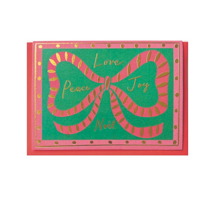 Kitty Kenda Papergoods - Vendita all'ingrosso Biglietti di auguri di Natale - Biglietto natalizio Foiled Regency Bow