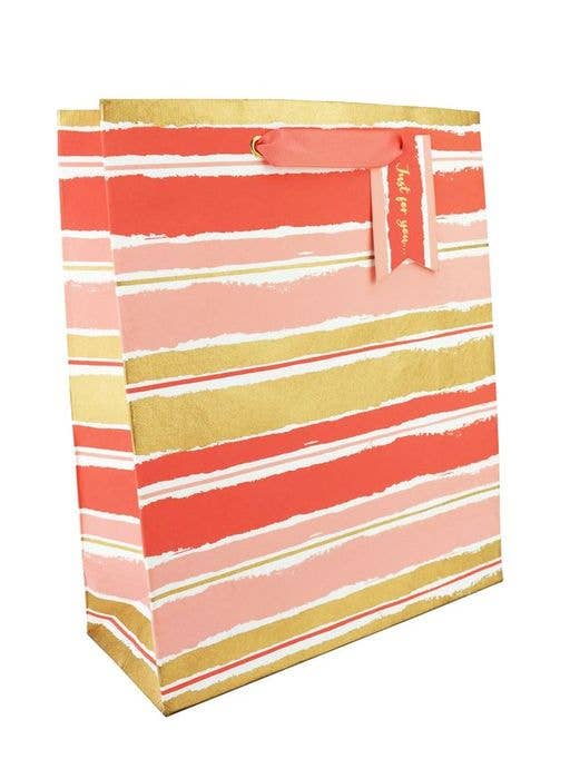 Painterly Pink Stripe Grande Saco de Presente por atacado de LoveVivid