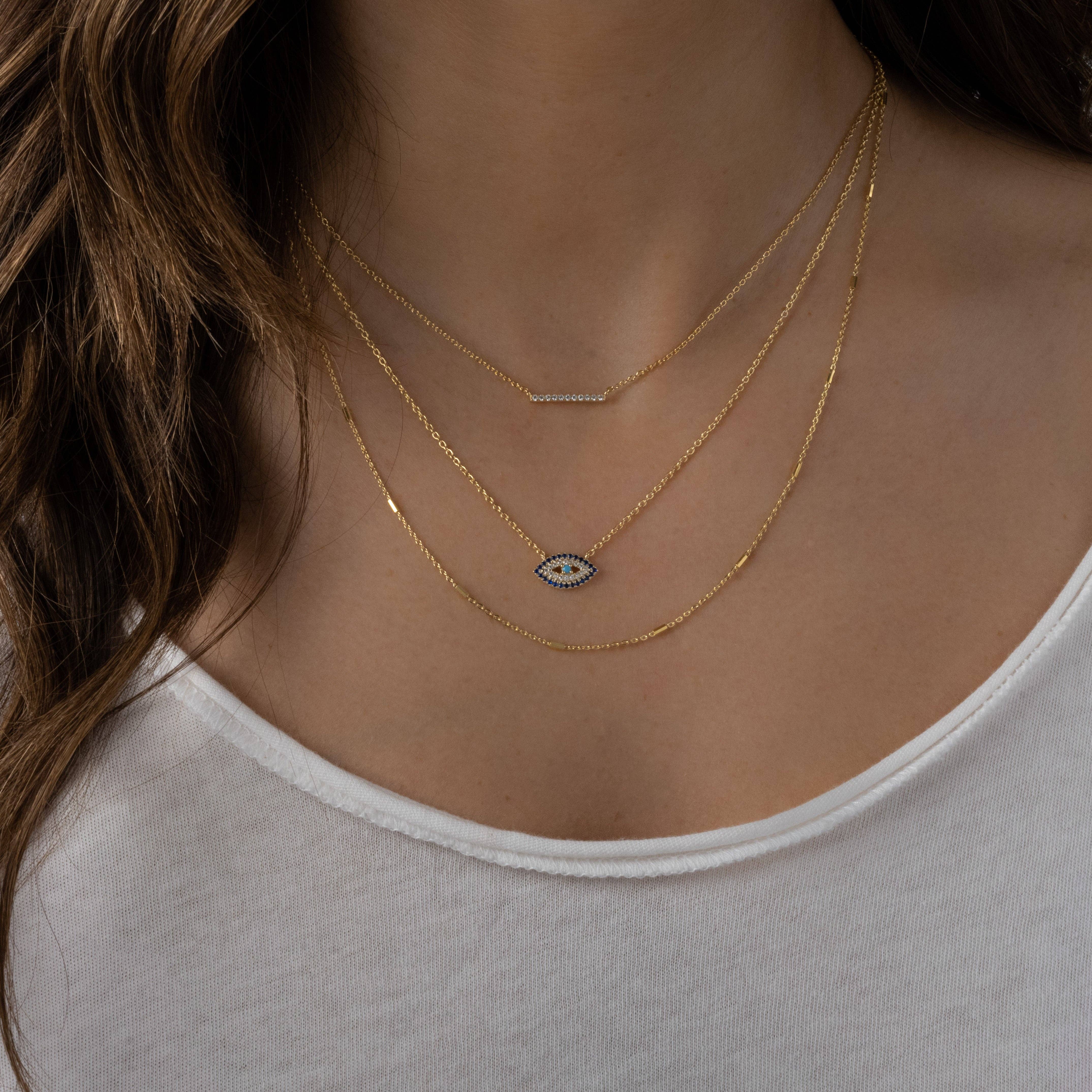 Sami Jewels - Wholesale Halskettinghanger - Sapphire Evil Eye ketting5