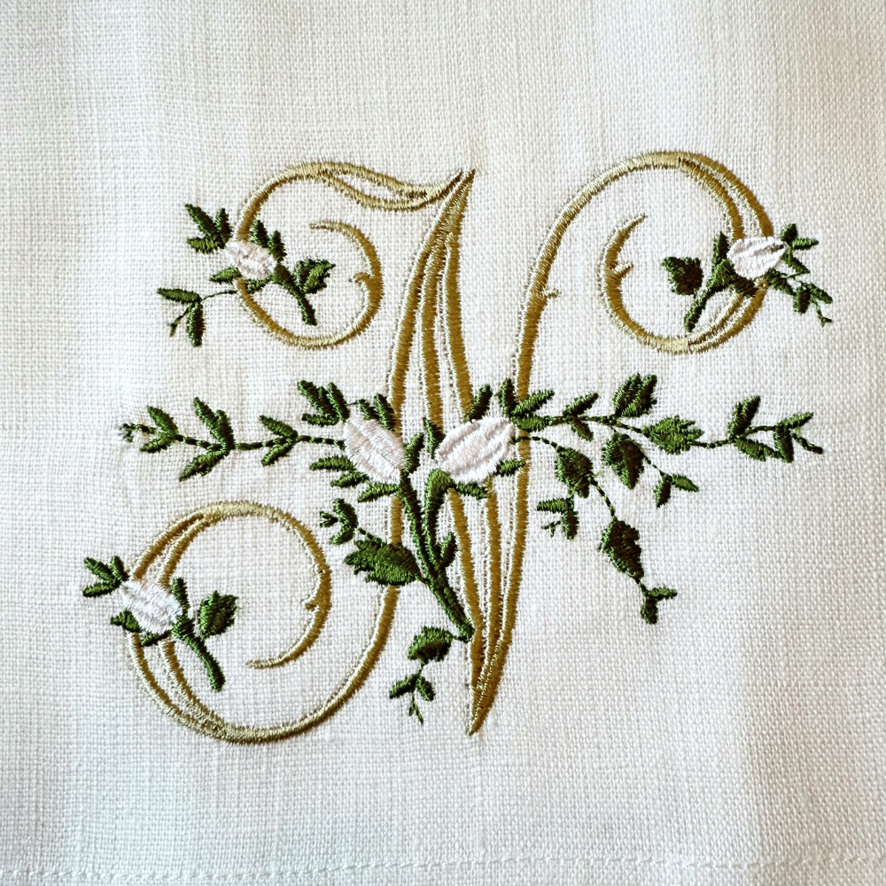 Arte Italica & Crown Linen Designs – Großhandel Geschirrtücher – Florales Monogramm-Handtuch - Neu12