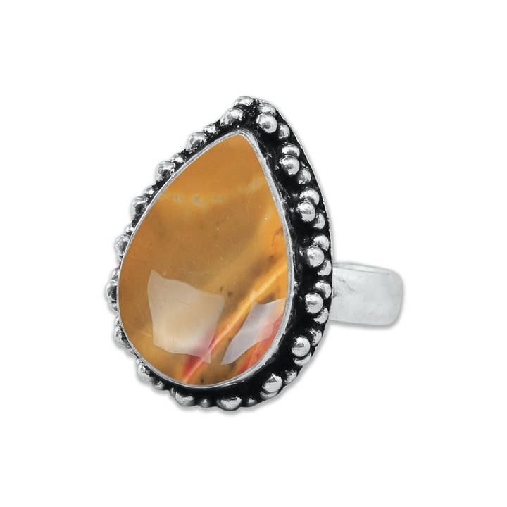 Handmade Jewels - Wholesale Cocktail/Statement Ring - Mookaite Jasper Rings – Handmade, Silver-Plated, Bold Earth Tones (Made to Order)8