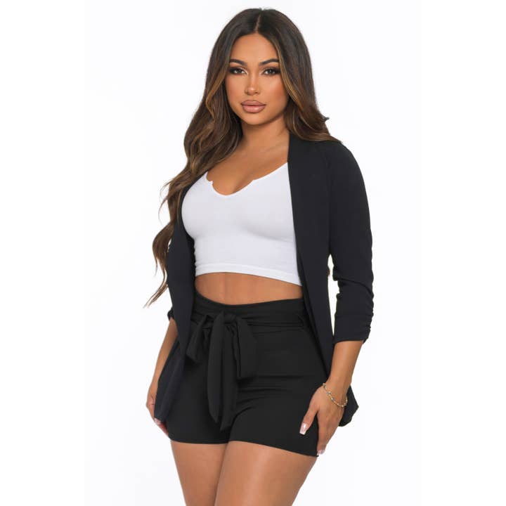 JK6880-B10435 Blazer Mini kort sæt for engroshandel hos Uptown Apparel