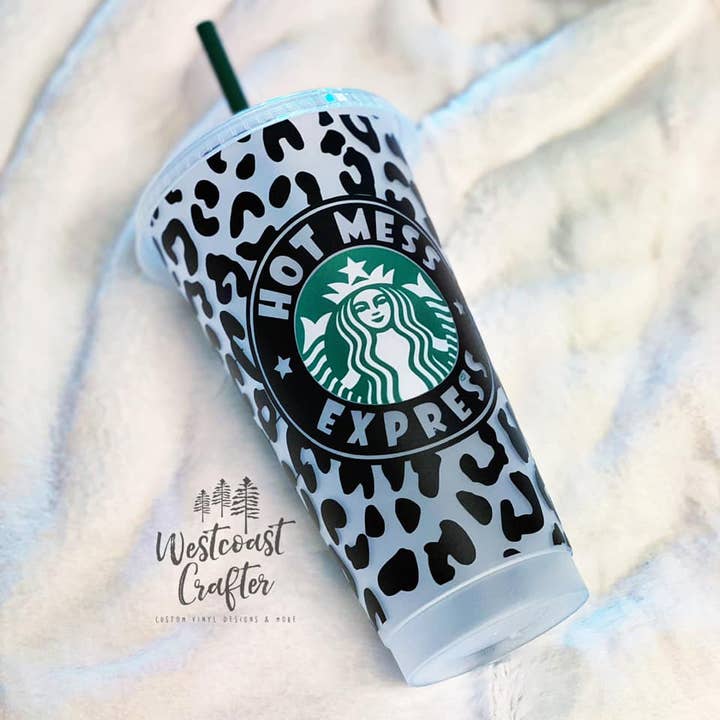 Hot Mess Express Leopard Starbucks Cold Cup for wholesale by Westcoast Crafter