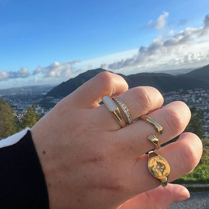 DRIP JEWELRY - Wholesale Signet Ring - Burst Signet Ring (size 6-8)1