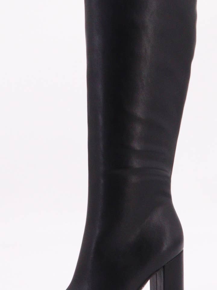 Mars Sky Shoes Wholesale - Wholesale Booties - Women's - Bamboo BELLFLEUR-18 Women Block Heel Pointed Toe Plai Knee High Boots-12 Pairs Pack-20.75