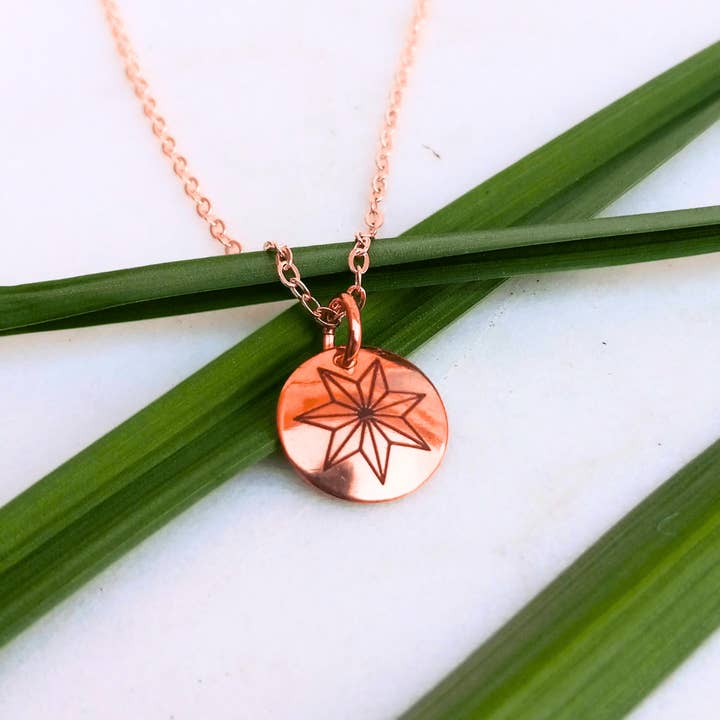 Small Cherokee Star Pendant Necklace for wholesale by Cherokee Copper