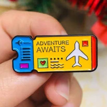 New Adventure Mail Pins-Kids Pins- Good Gift Pins-Bag Pins-Jacket Pins-Hat Pins for wholesale by Raphael wonders