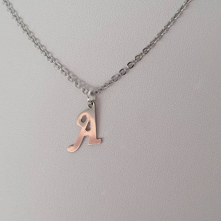Initial Necklace in Silver Stainless Steel for wholesale by Bella Accessories
