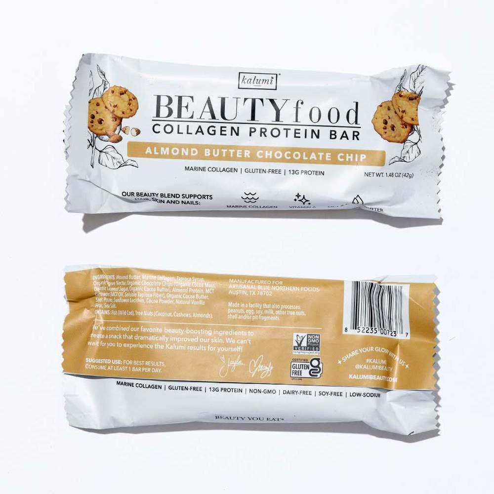 Kalumi BEAUTYfood - Wholesale Snack Bar - Almond Butter Chocolate Chip Collagen Protein Bar (9 Bars)2